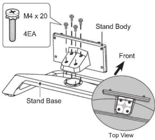 M4 x 20 4EA Stand Body Front Stand Base Top View