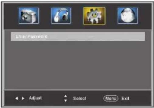 Enter Password Adjust Select Menu Exit