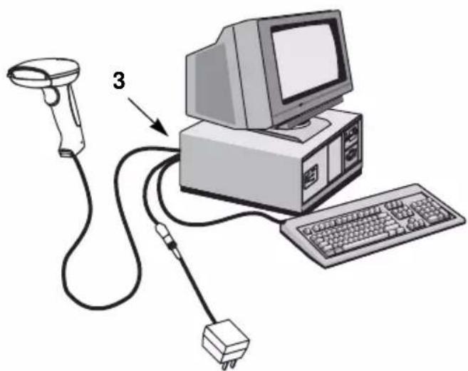 Illustration of a vintage desktop computer setup with monitor, keyboard, and power cord (no text or symbols)