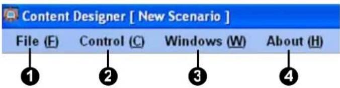 Content Designer [ New Scenario ] File (F) Control (C) Windows (W) About (H) ① ② ③ ④