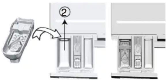 GRUNDIG GWN39442STC - Utilizarea detergentilor lichizi Dacă produsul conține un recipient pentru detergentul lichid: - 1