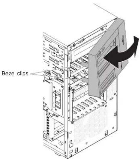 LENOVO System x3100 M4 - Removing the upper bezel - 1
