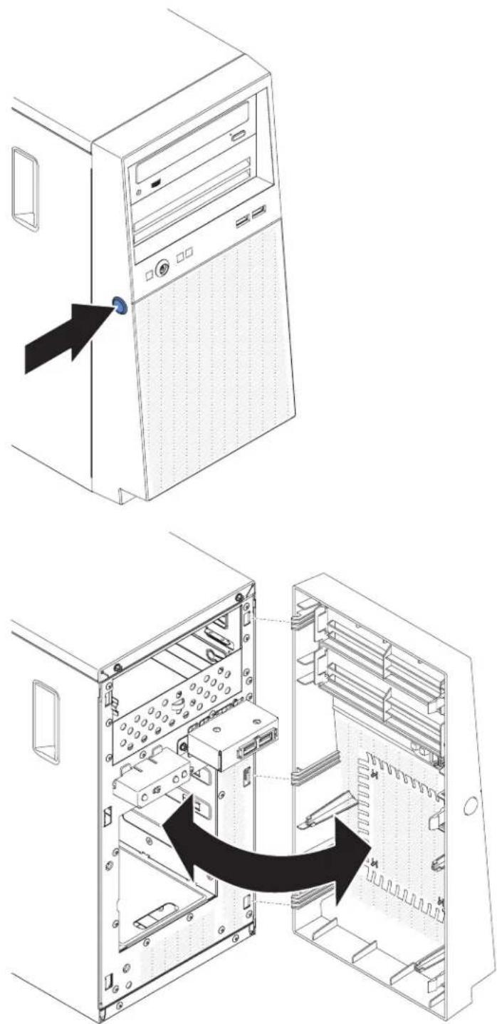 LENOVO System x3100 M4 - Removing the bezel - 1
