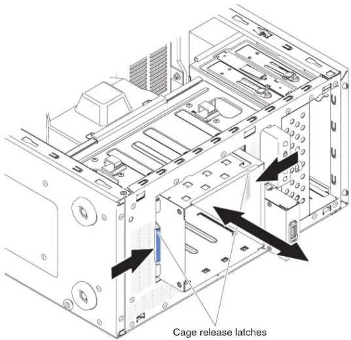 LENOVO System x3100 M4 - Installing the hard disk drive cage - 1