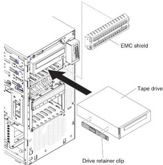 LENOVO System x3100 M4 - Installing a tape drive - 5