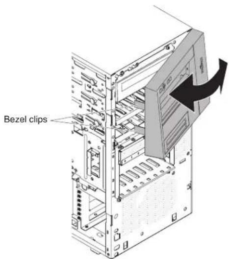 LENOVO System x3100 M4 - Installing the upper bezel - 1