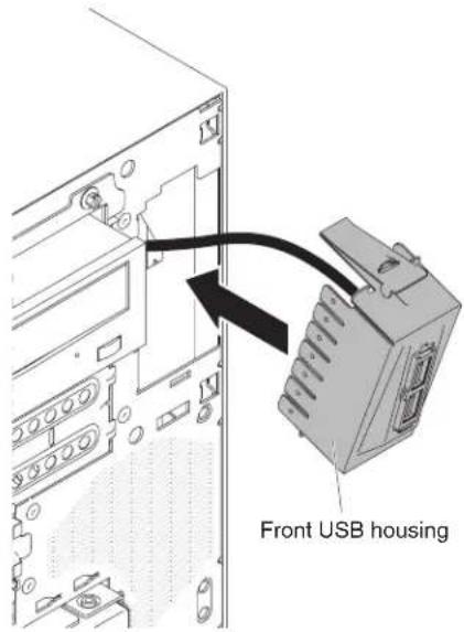 LENOVO System x3100 M4 - Installing the front USB connector assembly - 3