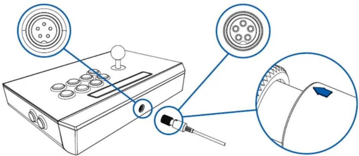 Diagram of a game controller with labeled parts including a key, gear, and scroll wheel assembly