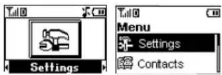 Settings Menu Settings Contacts