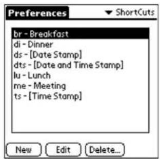 br - Breakfast di - Dinner ds - [Date Stamp] dts - [Date and Time Stamp] lu - Lunch me - Meeting ts - [Time Stamp]