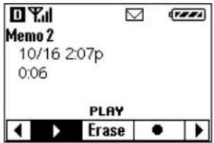 Memo 2 10/16 2:07p 0:06 PLAY Erase
