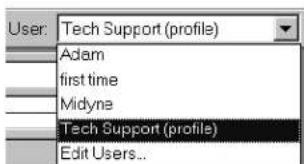 User: Tech Support (profile) Adam first time Midyna Tech Support (profile) Edit Users...