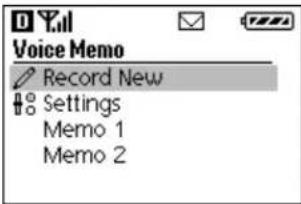 Voice Memo Record New Settings Memo 1 Memo 2
