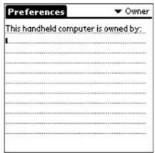 Preferences ▼ Owner This handheld computer is owned by: