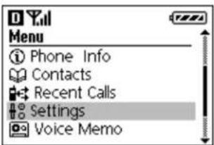 Menu Phone Info Contacts Recent Calls Settings Voice Memo
