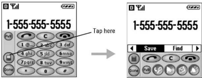 1-555-555-5555 PWR 1 @... 2 abc 3 def 4 ghi 5 jkl 6mno 7pqrs 8 tuv 9wxyz Done * 0 # Tap here 1-555-555-5555 Save Find Done PWR C