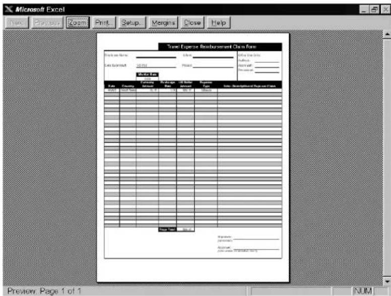 Microsoft Excel New Previous Zoom Print Setup... Margins Close Help Travel Expense Reimbursement Plan Form Expense Range: $100 Expense: $100 Expense: $100 Expense: $100 Expense: $100 Expense: $100 Expense: $100 Expense: $100 Expense: $100 Expense: $100 Expense: $100 Expense: $100 Expense: $100 Expense: $100 Expense: $100 Expense: Expense: $100 Expense: $100 Expense: $100 Expense: $100 Expense: $100 Expense: $100 Expense: $100 Expense: $100 Expense: $100 Expense: $100 Expense: $100 Expense: $100 Expense: $100 Expense: $100 Expense: