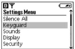 Settings Menu Silence All Keyguard Sounds Display Security
