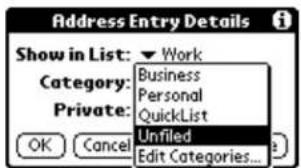 Address Entry Details Show in List: ▼ Work Category: Business Personal QuickList Private: Unfiled Edit Categories...