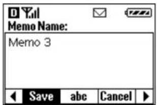 Memo Name: Memo 3 Save abc Cancel