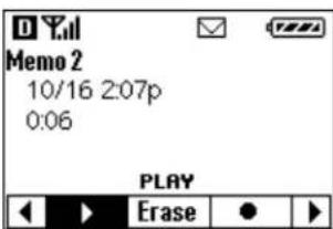 Memo 2 10/16 2:07p 0:06 PLAY ◀ ▶ Erase ● ▶