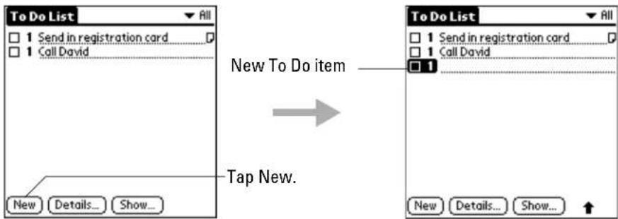 To Do List All 1 Send in registration card 1 Call David New To Do item Tap New. To Do List All 1 Send in registration card 1 Call David 1 New Details... Show...