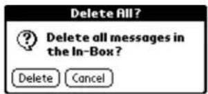 Delete All? Delete all messages in the In-Box? Delete Cancel