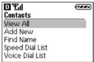 Yell Contacts View All Add New Find Name Speed Dial List Voice Dial List