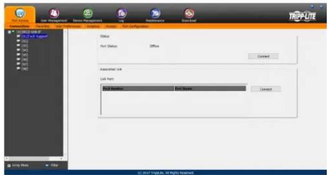 TRIPPUTE Port Status User Management Device Management Link Maintenance Server Boot Access/Show Form/Print User Preferences Description Access Port Configuration Status Port Status Office Connect Associated Link Link Port: Port Address Port Name Connect AC 0317 Trips.86, All Rights Reserved.