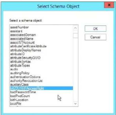 Select Schema Object Select a schema object accctNumber assistant associatedDomain associatedName assocNTAccount attributeCertificateAttribute attributeDisplayName attributesID attributeSecurityGUID attributeSyntax attributeTypes audio auditingPolicy authenticationOptions authorityRevocationList aux…