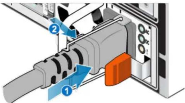 Diagram of a cable connector with labeled parts and directional arrows indicating flow or movement