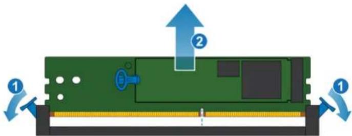 Diagram of a device with labeled components and directional arrows indicating movement or force