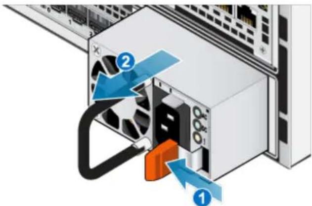 Diagram showing server rack with labeled components and directional arrows indicating drive or connection flow