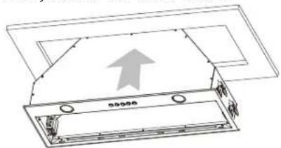 Technical diagram showing a mechanical assembly with an upward arrow and Chinese characters indicating 'Mechanical Component'