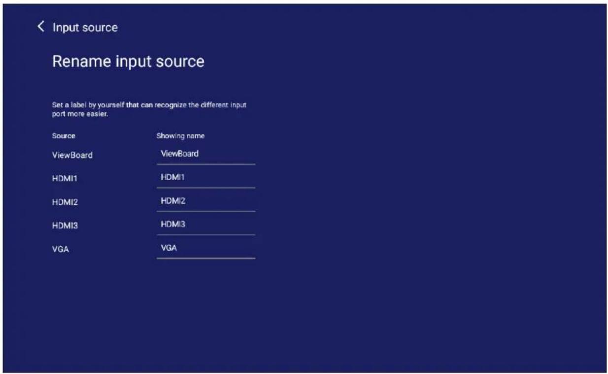 VIEWSONIC IFP7550-M1 - Rename Input Source - 1