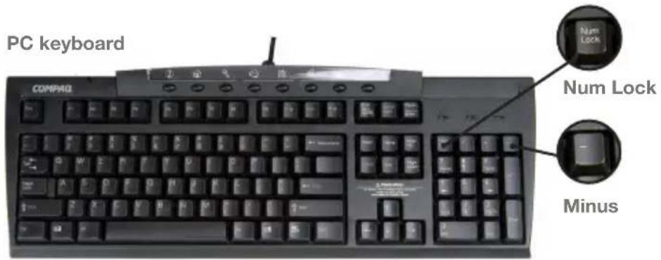 PC keyboard COMPAQ Num Lock Minus