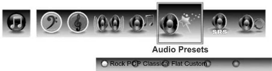 Audio Presets Rock POP Classical Flat Custom