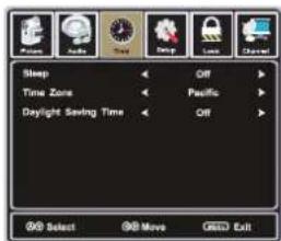 Sleep Time Zone Daylight Saving Time Off Pacific Off Select Move GSD Exit