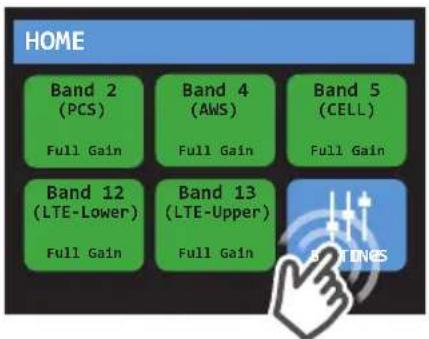HOME Band 2 (PCS) Full Gain Band 4 (AWS) Full Gain Band 5 (CELL) Full Gain Band 12 (LTE-Lower) Full Gain Band 13 (LTE-Upper) Full Gain EORTINGS