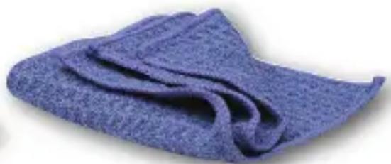 Folded blue fabric or towel with a gentle swirl (no text or symbols visible)