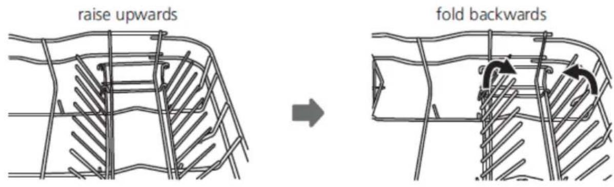 raise upwards fold backwards