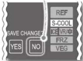SAVE CHANGES YES NO REF S-COOL ICE VR/Φ FRZ VEG