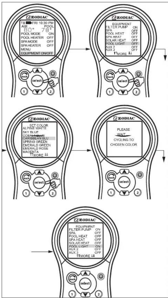 ZODIAC AquaLink M8 - To use Set Colors - 1