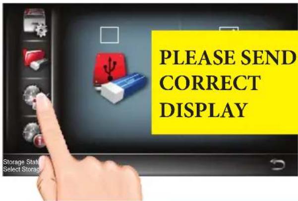 PLEASE SEND CORRECT DISPLAY Storage Status Select Storage