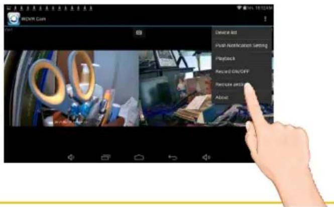 R2VR Cam 10:1 Deluxe list Push Notification Setting Playback Record 6 Bits/CFF Particle and TV About