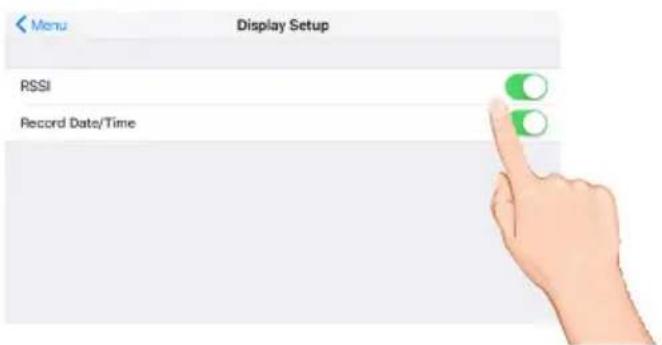 Menu Display Setup RSSI Record Date/Time