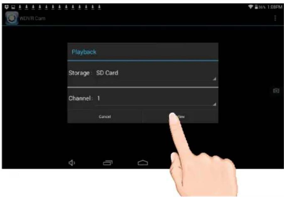 WDVR Cam Playback Storage: SD Card Channel: 1 Cancel Review