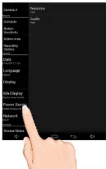 Camera 4 Frequency Schedule Motion Visibility Motion Axes Recording Options Date 16/02/2012 1:38 Language System Display Idle Display Display presentation Power Saving Network ASP Storage Status