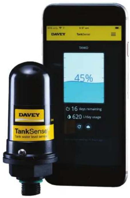 DAVEY TankSense TANKO 45% 16 days remaining 620 L/day usage