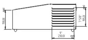 198.8 7 5/8" 195.0 9" 230.0 mm